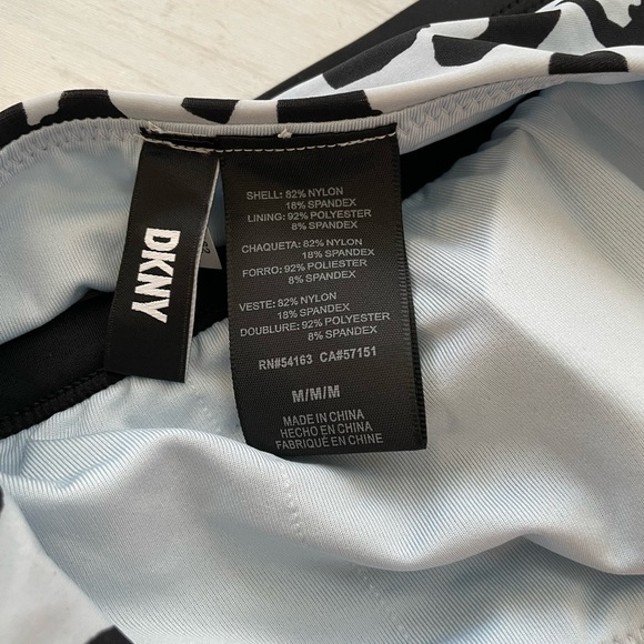 DKNY BLACK LEOPARD LIGHT BLUE Leopard-Print Bikini Swim Top - Picture 6 of 7